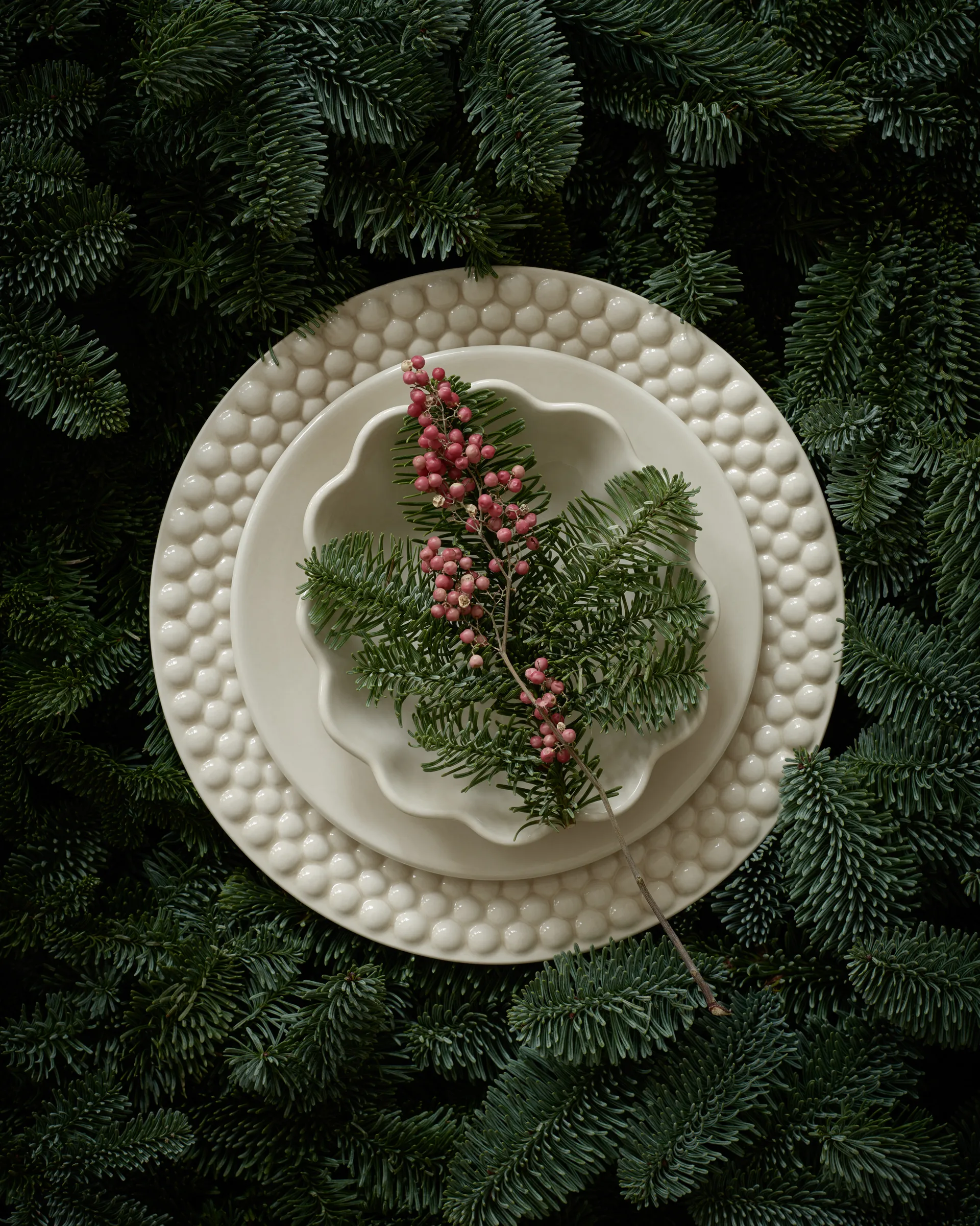 Plato Bubbles 28 cm, blanco Mateus