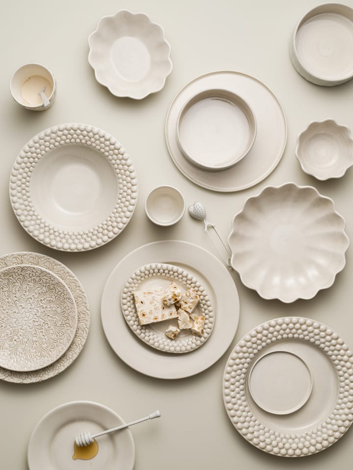 Plato Bubbles ovalado 20 cm, blanco Mateus