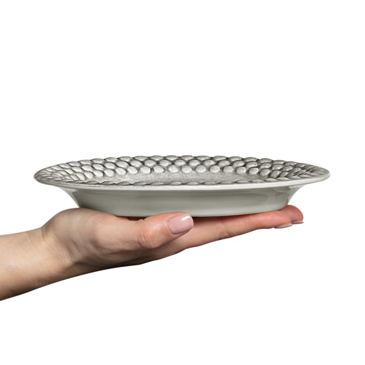Plato Bubbles ovalado 20 cm, gris Mateus