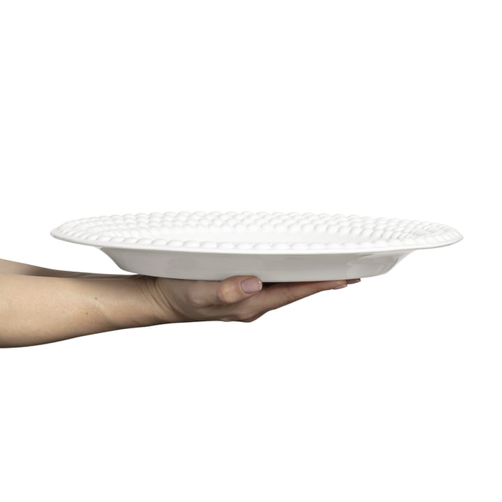 Plato Bubbles ovalado 35 cm, blanco Mateus