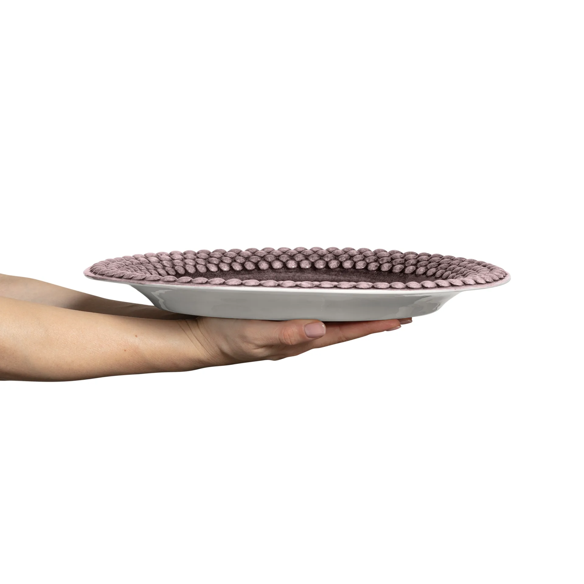 Plato Bubbles ovalado 35 cm, ciruela Mateus