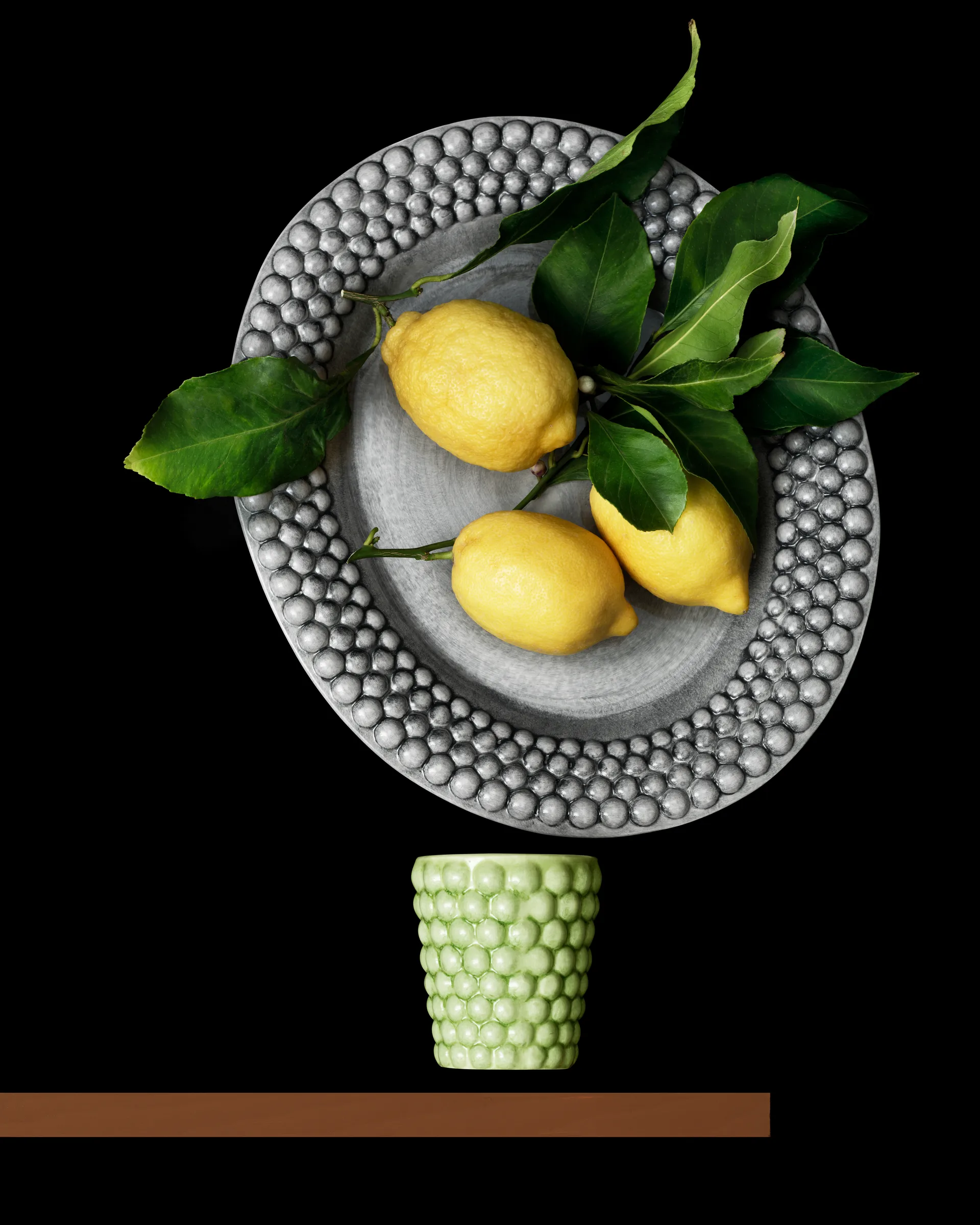 Plato Bubbles ovalado 35 cm, gris Mateus