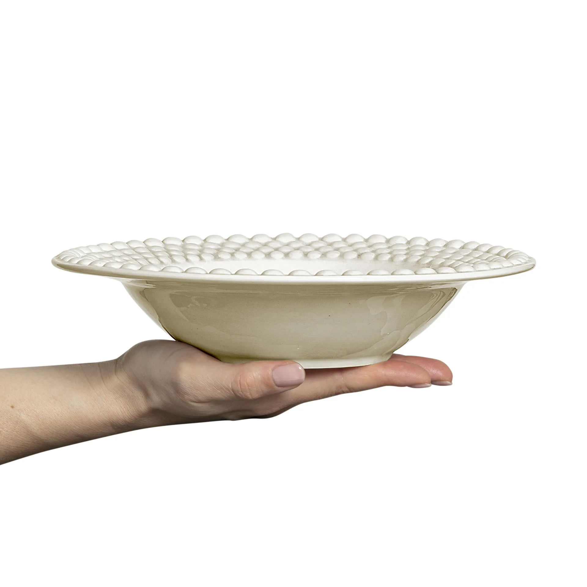Plato de sopa Bubbles 25 cm, arena Mateus