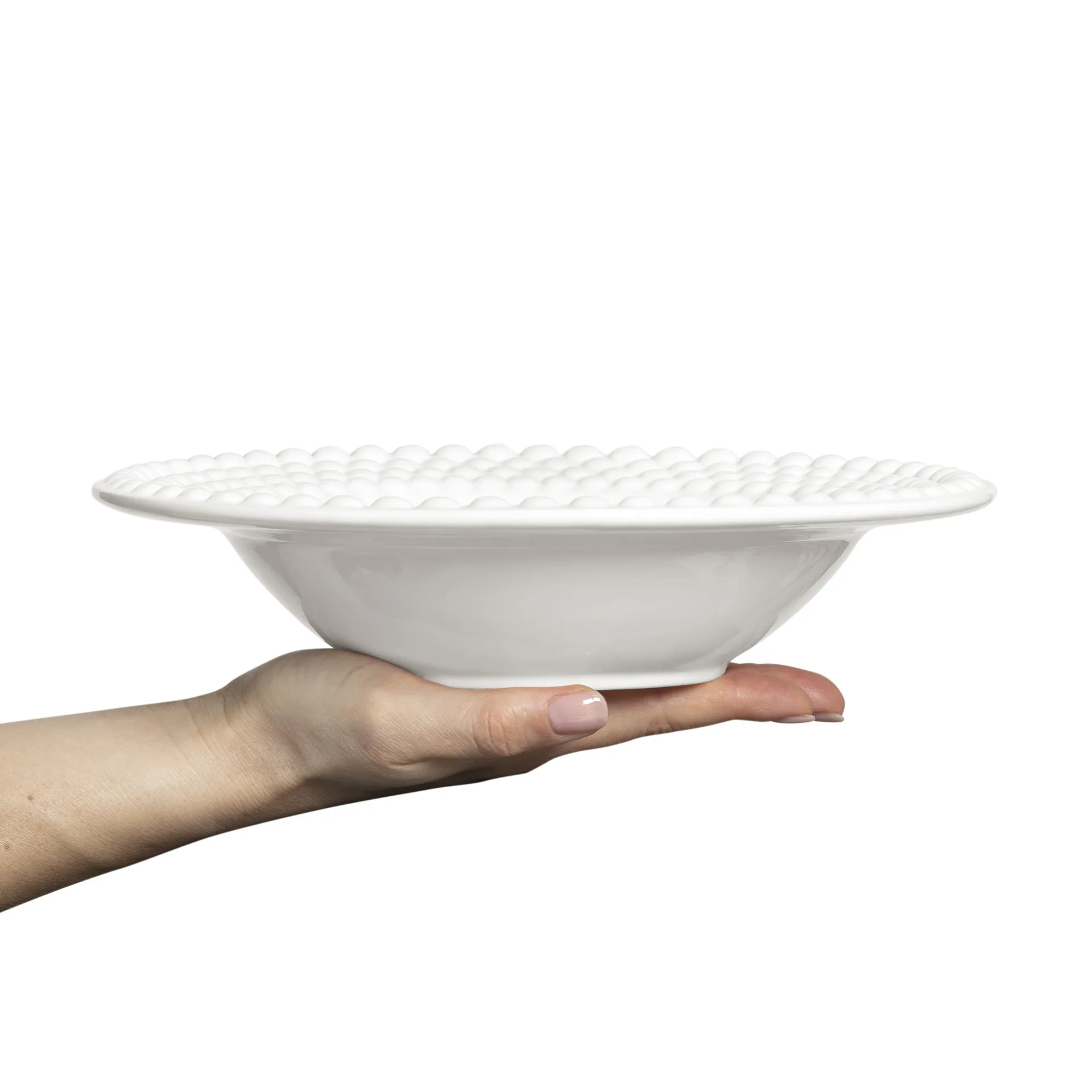 Plato de sopa Bubbles 25 cm, blanco Mateus