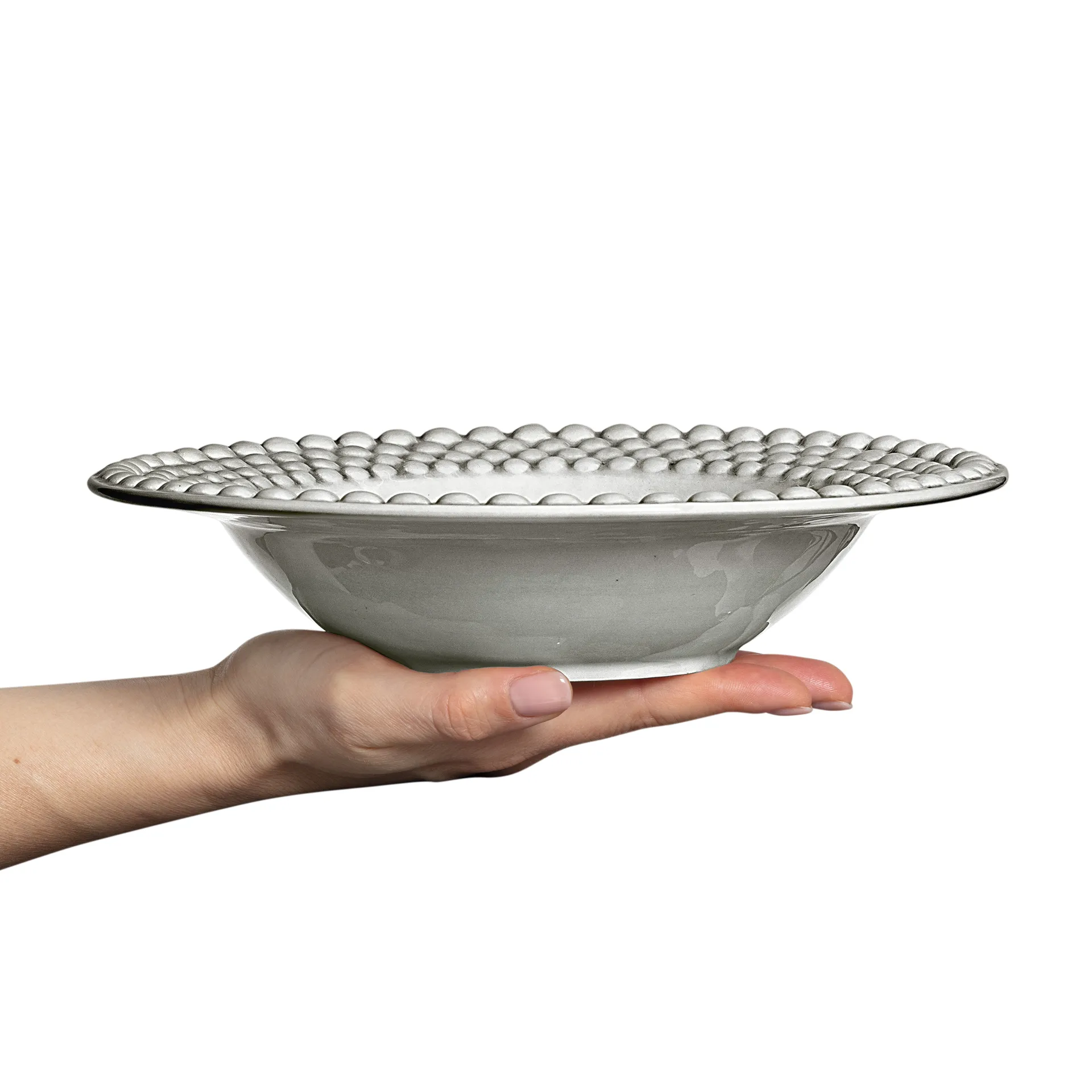 Plato de sopa Bubbles 25 cm, gris Mateus