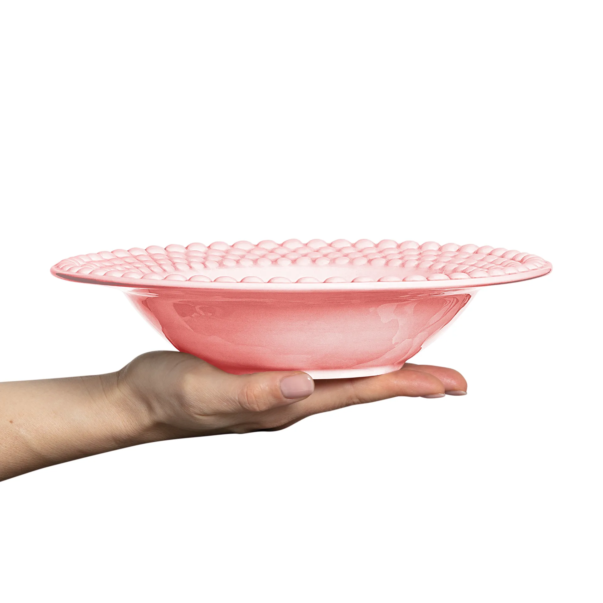 Plato de sopa Bubbles 25 cm, rosa claro Mateus