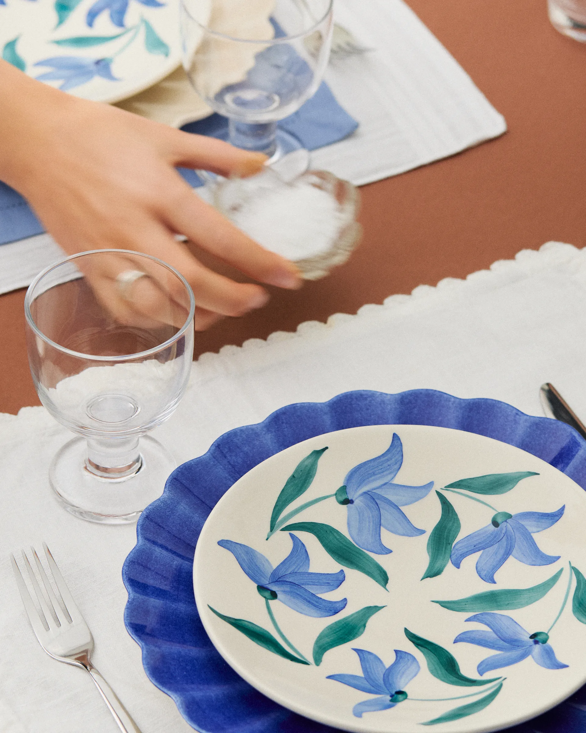 Plato Flowers blossom Ø20 cm, Blanco Mateus