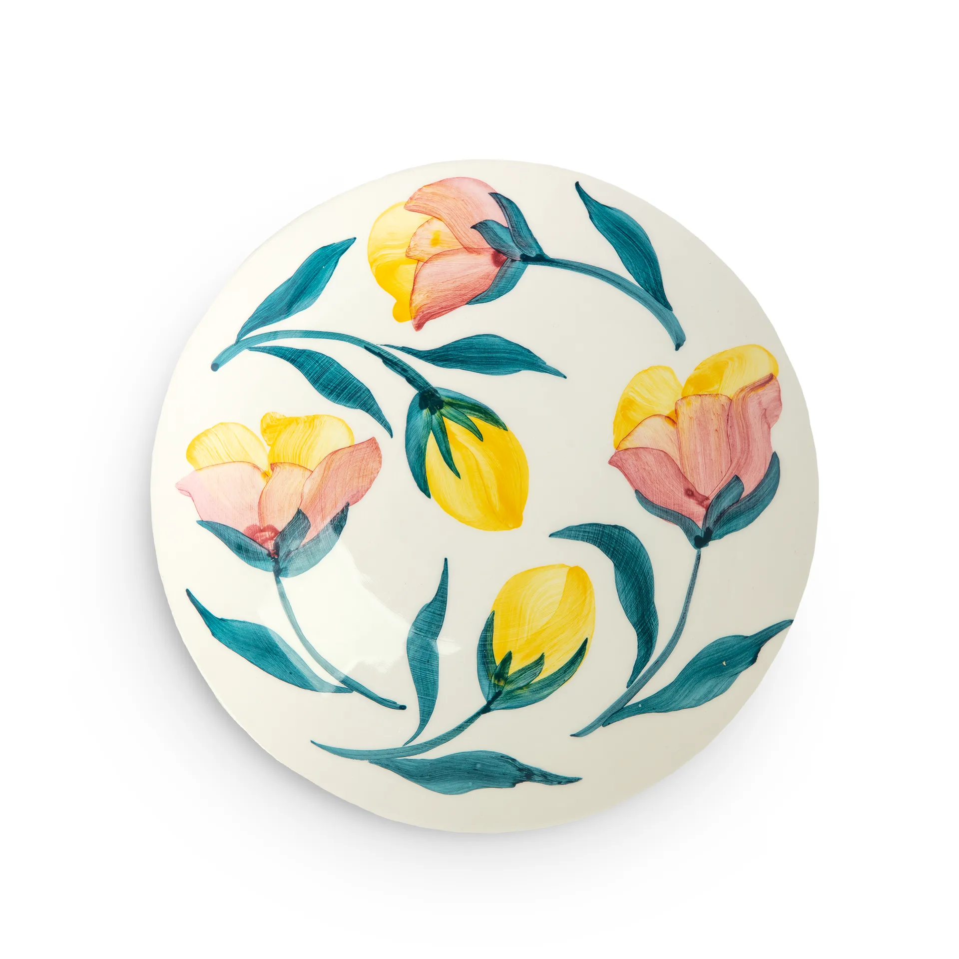 Plato Flowers tulips Ø20 cm, Blanco Mateus