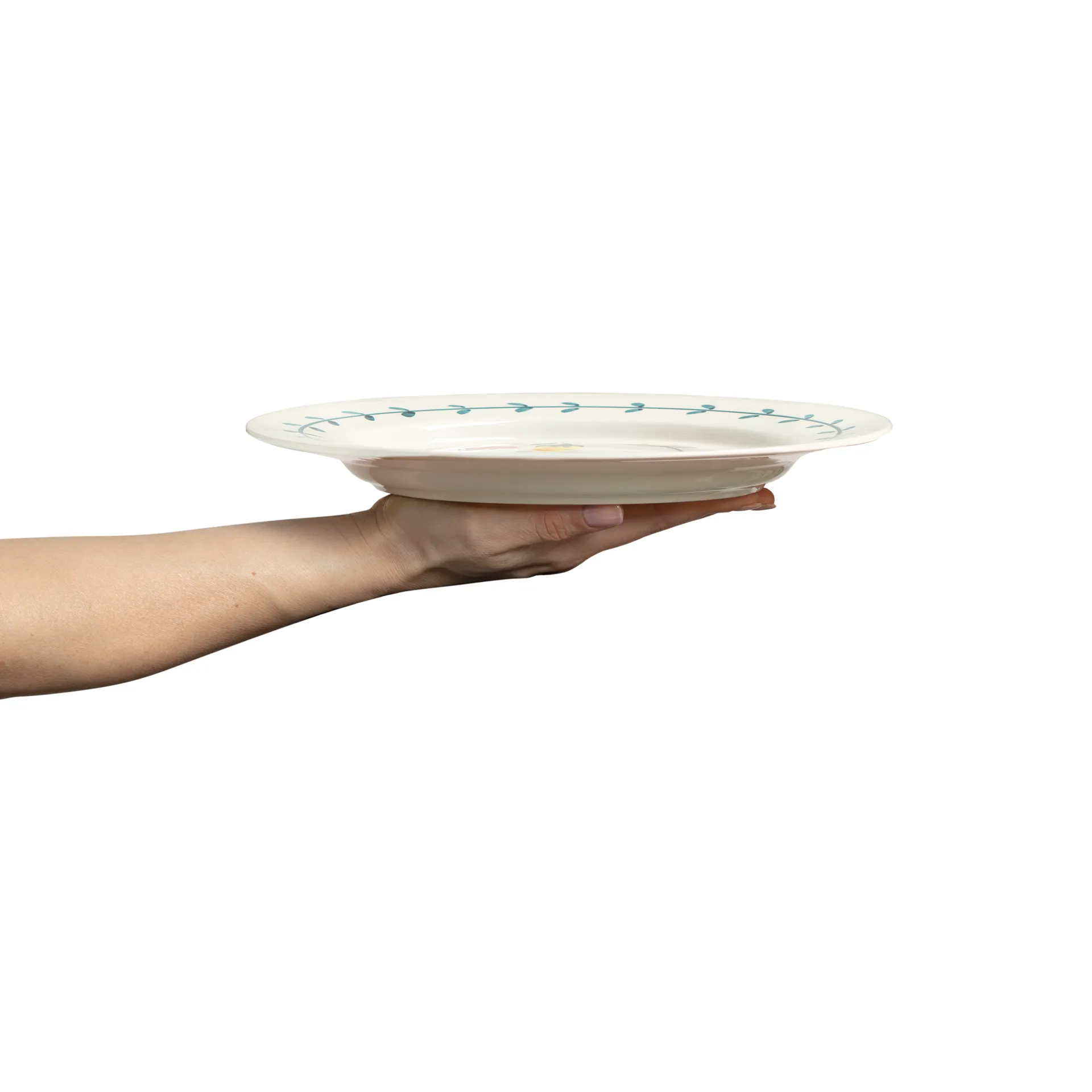 Plato Flowers tulips Ø28 cm, Blanco Mateus