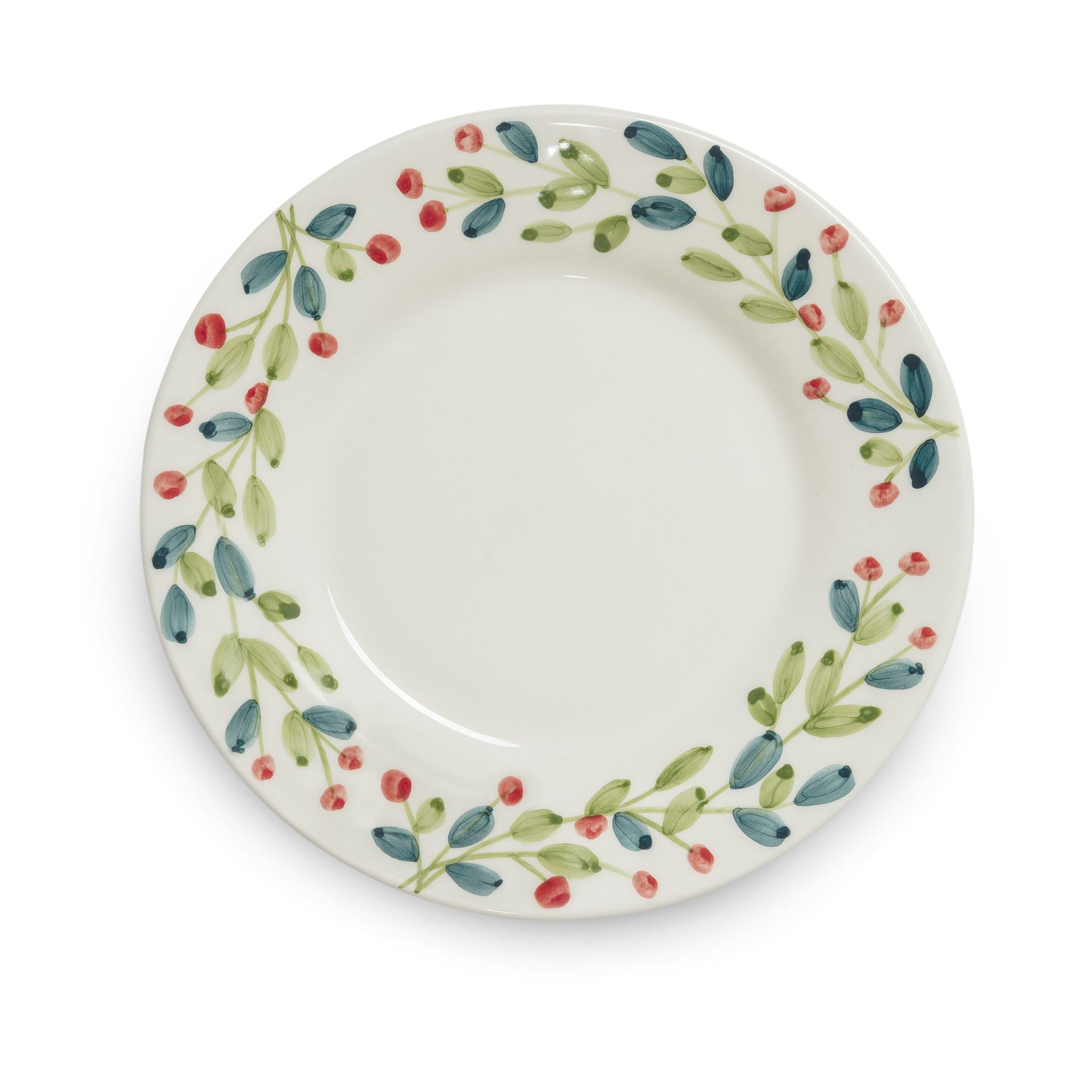Plato navideño Basic Ø21 cm, Blanco-multicolor Mateus