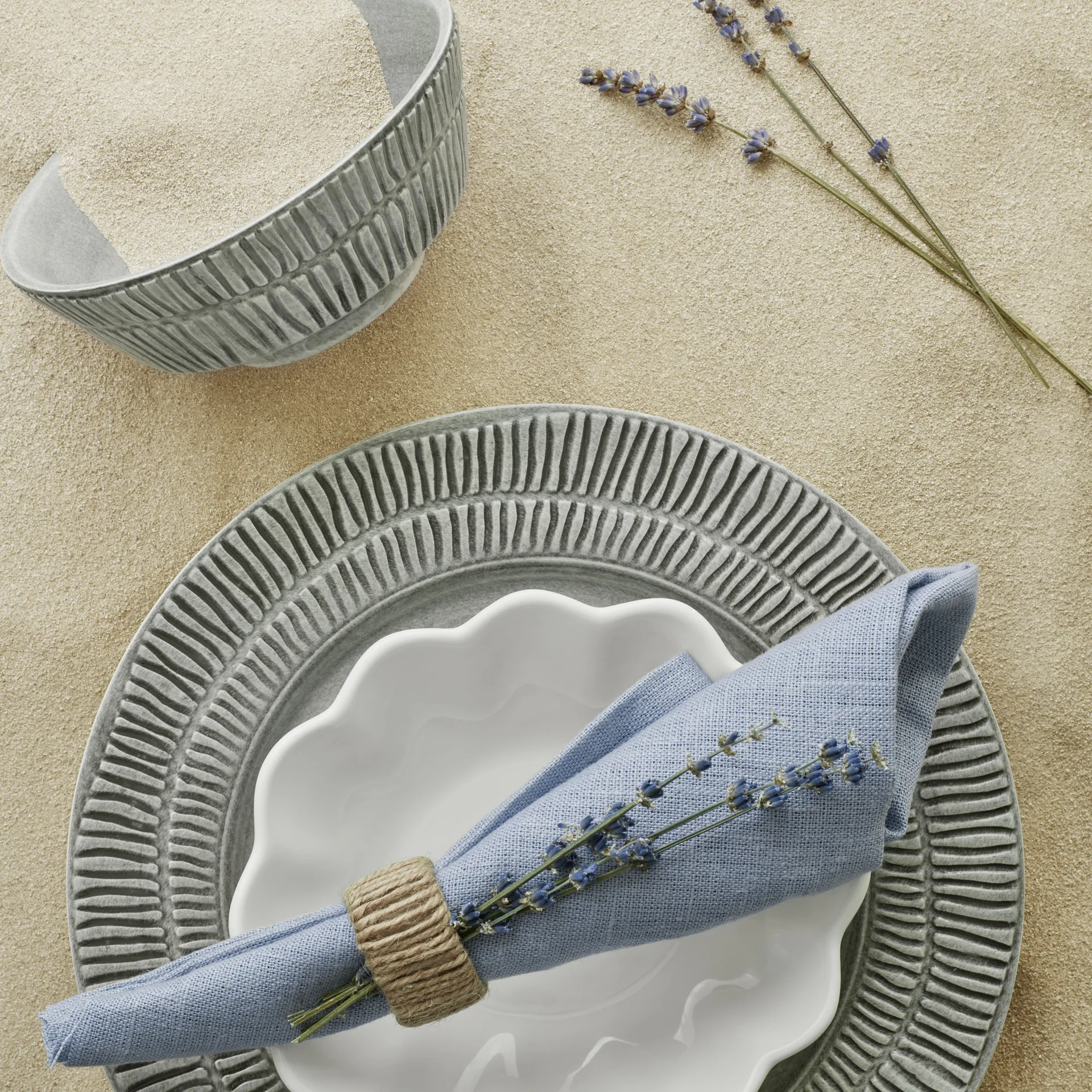 Plato Stripes Ø21 cm, gris Mateus