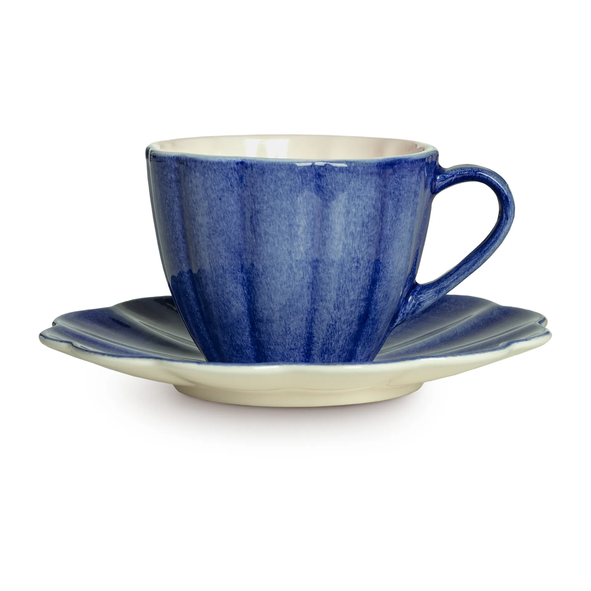 Taza con plato Oyster 25 cl, Azul Mateus
