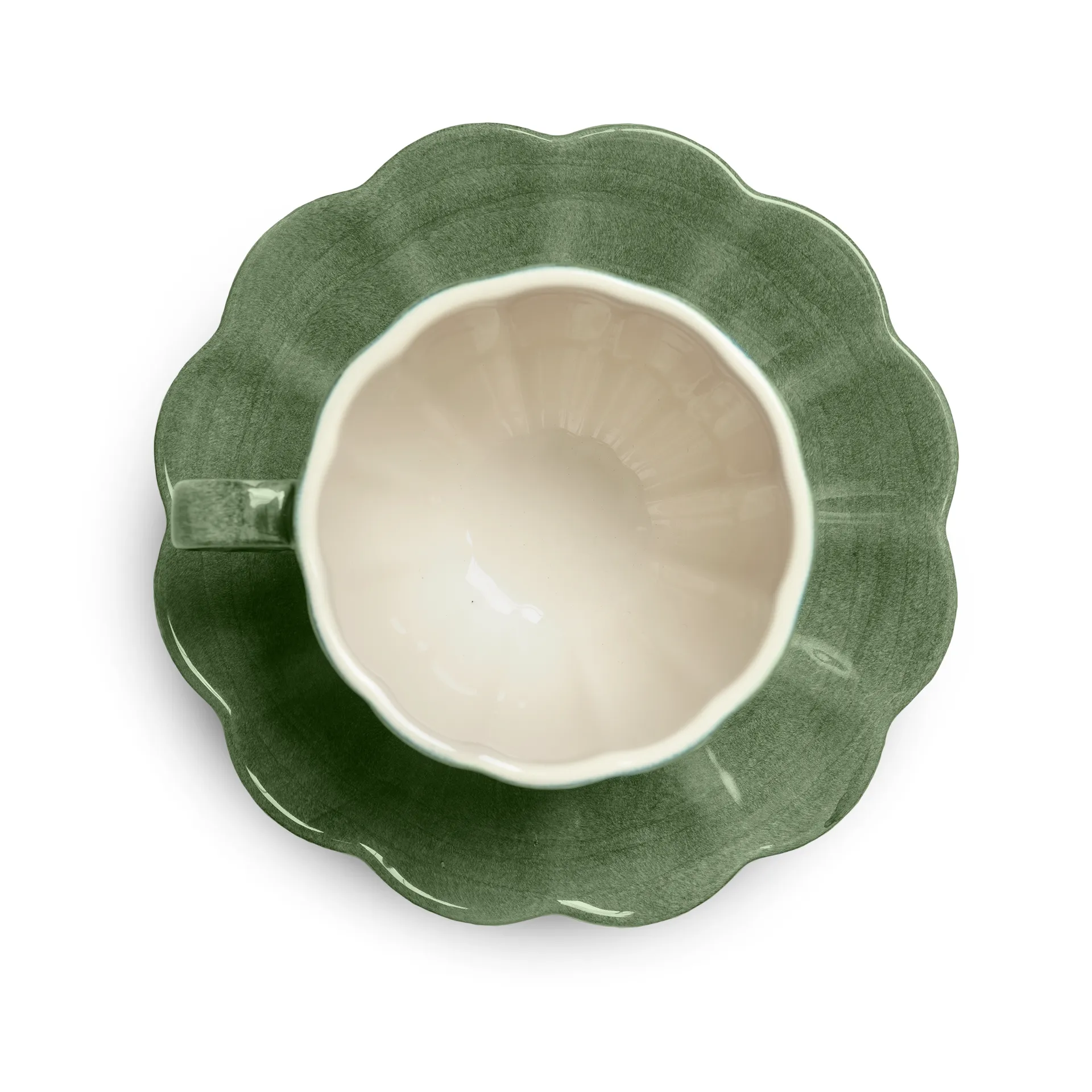 Taza con plato Oyster 25 cl, Forest green Mateus