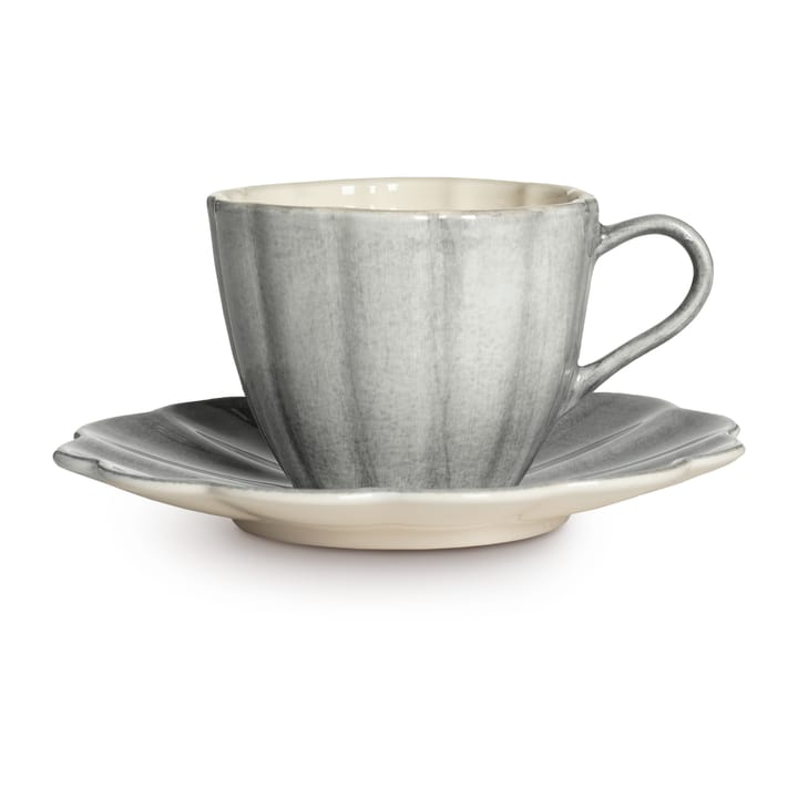 Taza con plato Oyster 25 cl - Gris - Mateus