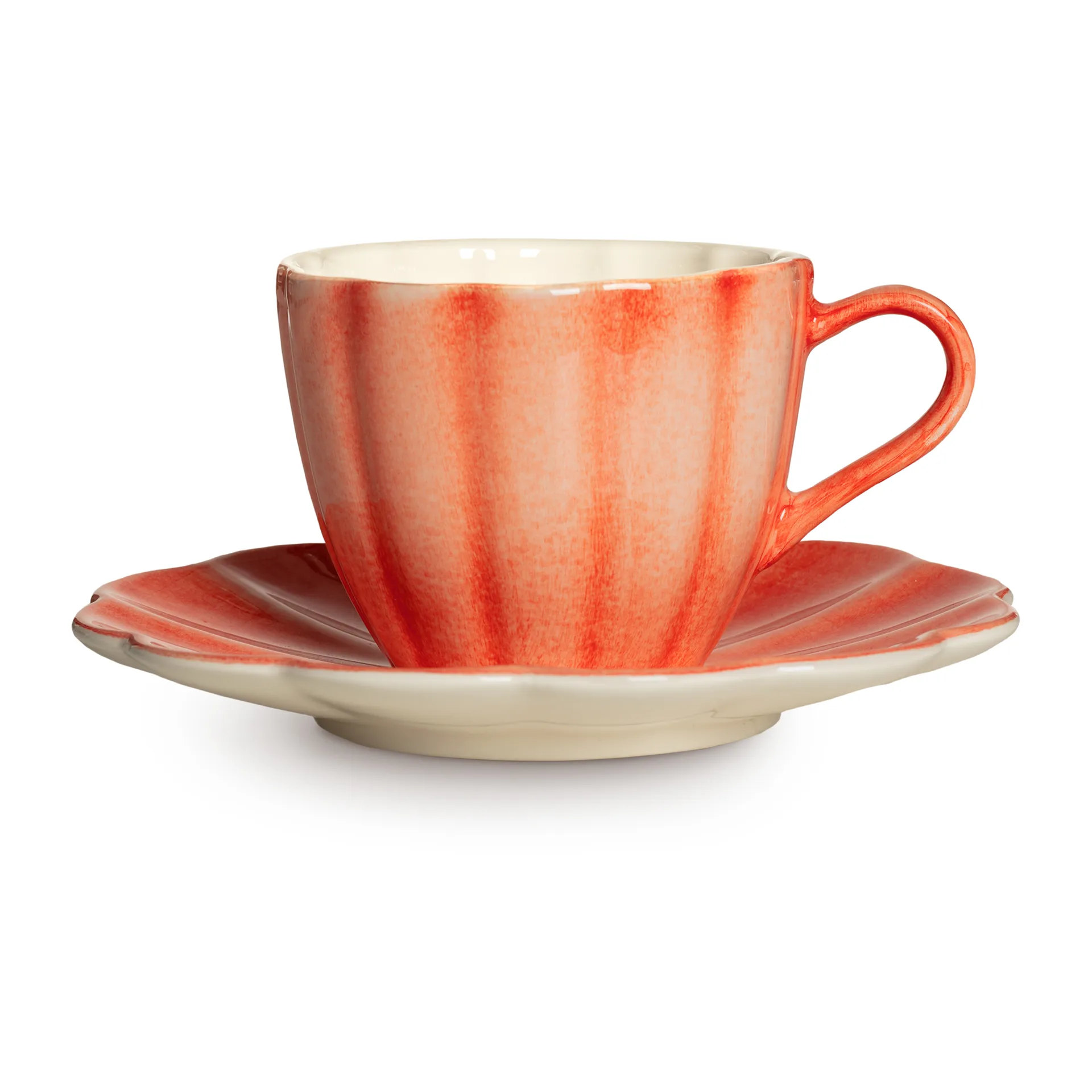 Taza con plato Oyster 25 cl, Naranja Mateus
