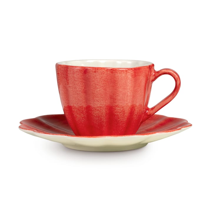 Taza con plato Oyster 25 cl - Rojo - Mateus