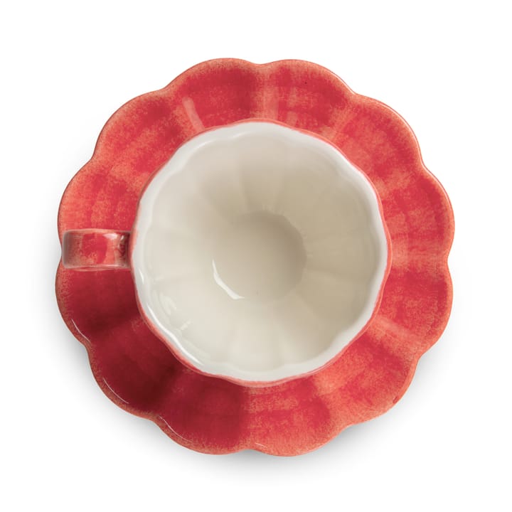 Taza con plato Oyster 25 cl, Rojo Mateus