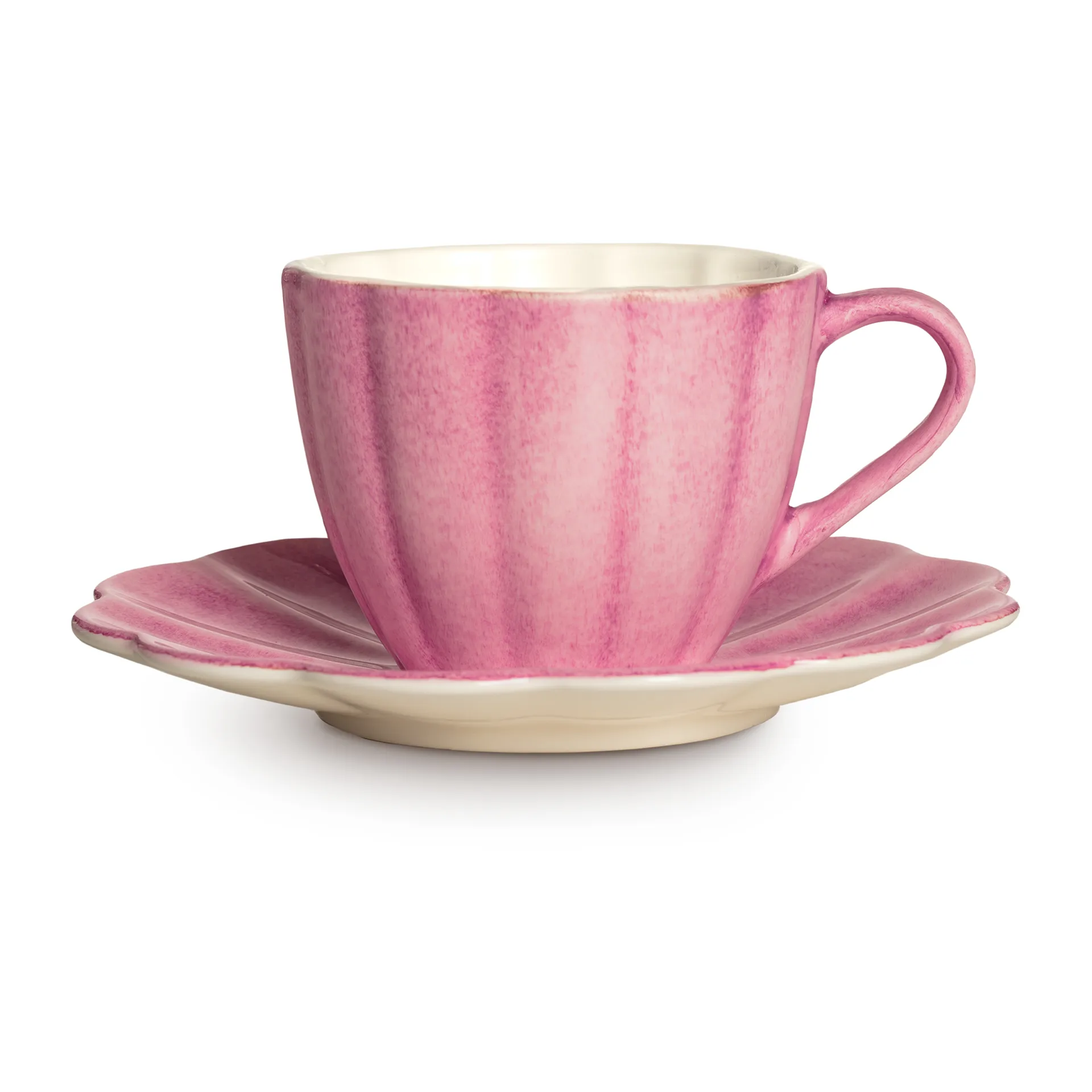 Taza con plato Oyster 25 cl, Rosa Mateus
