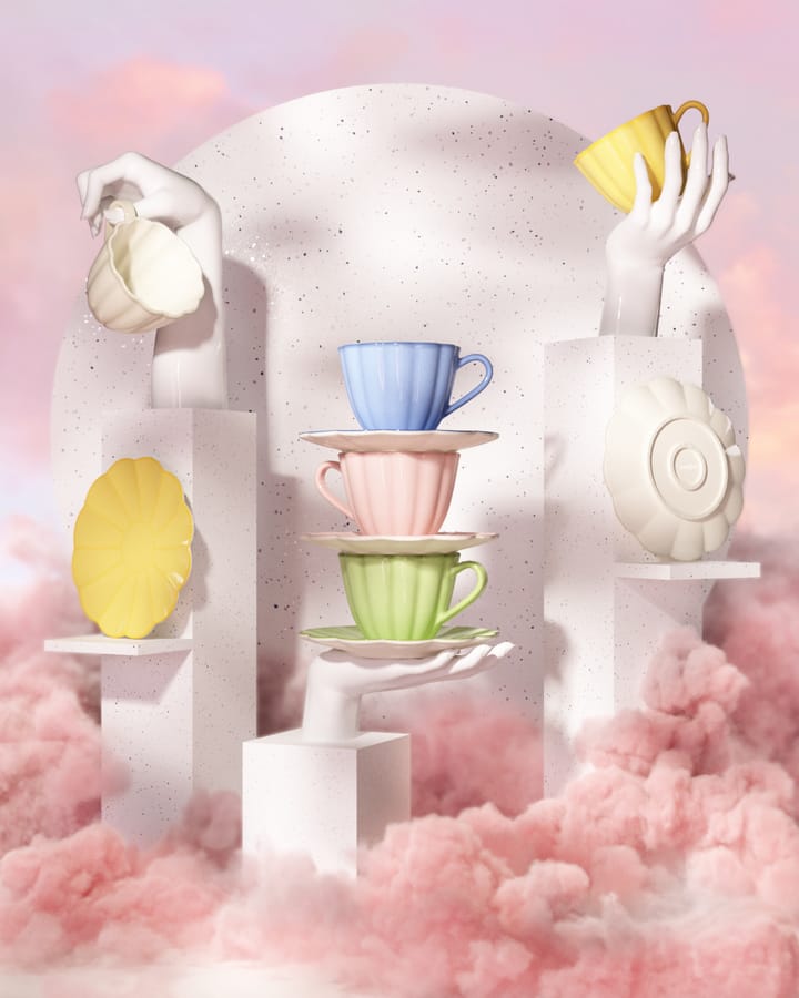 Taza con plato Oyster 25 cl, Rosa Mateus