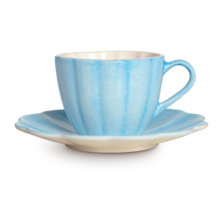 Taza con plato Oyster 25 cl - Turquesa - Mateus