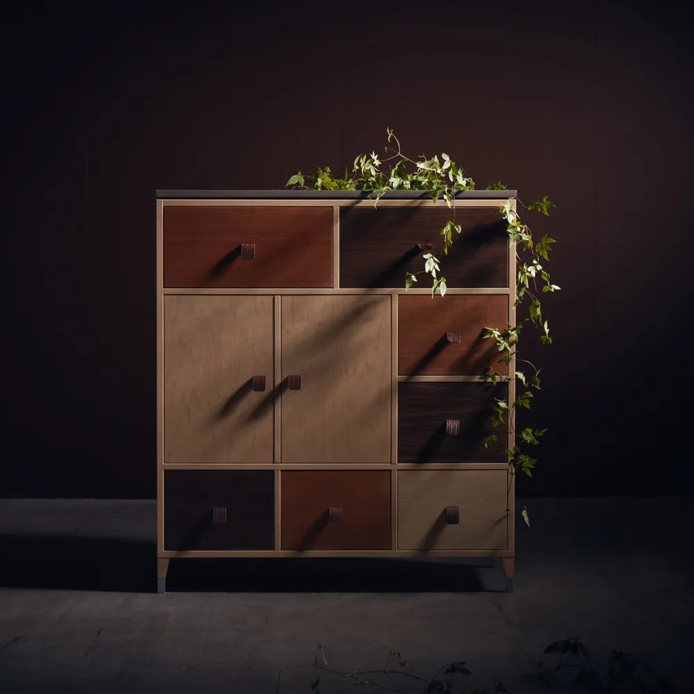 Aparador Abisko, Blanco, encimera de hormigón Mavis