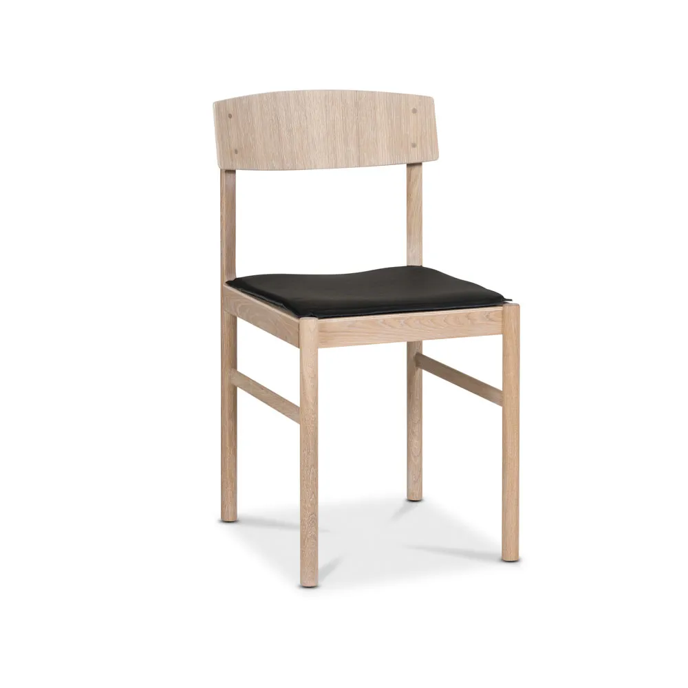 Cojín de silla Rod, Cuero negro Mavis