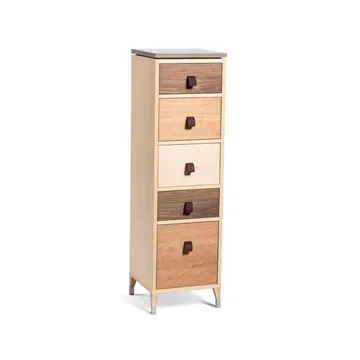 Cómoda Abisko - Madera mezclada, encimera de hormigón, 5 cajones - Mavis