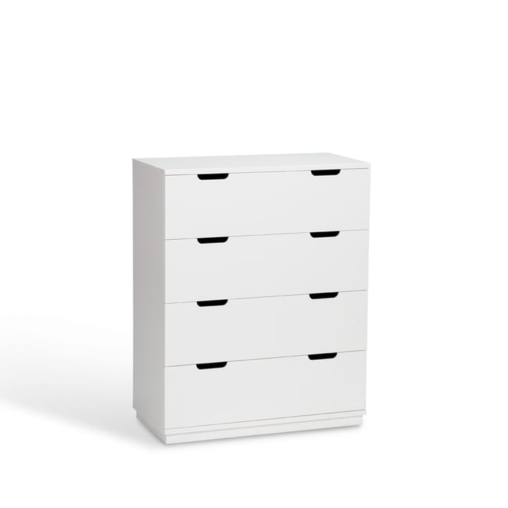 Cómoda Aoko de 4 cajones, Lacado blanco Mavis