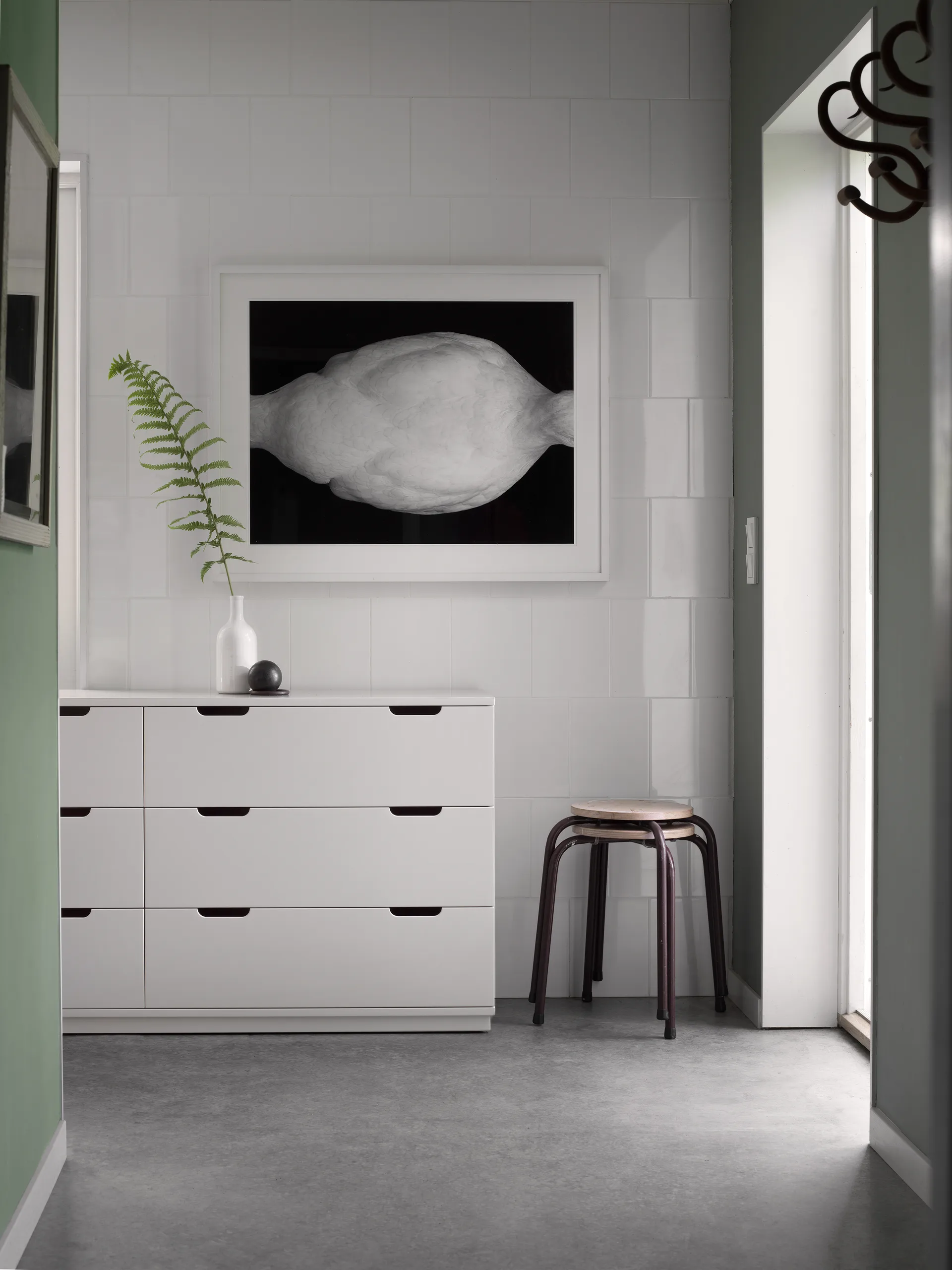 Cómoda Aoko doble 6 cajones, Lacado blanco Mavis