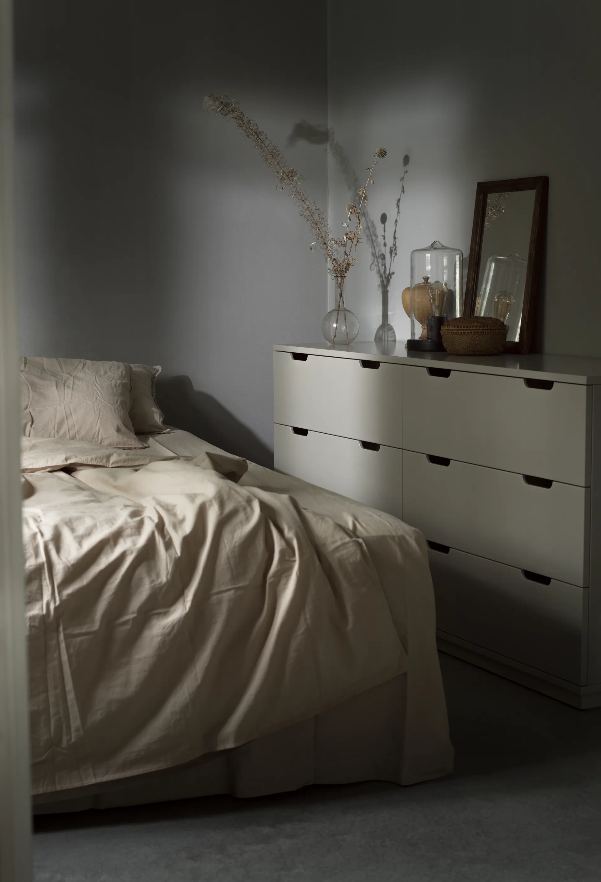 Cómoda Aoko doble 6 cajones, Lacado blanco Mavis