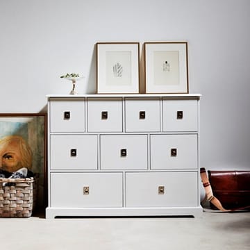 Cómoda Smögen - Blanco, 4 cajones, cromo - Mavis
