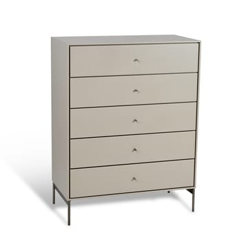 Cómoda Volt 5 cajones beige - Detalles en acero inoxidable - Mavis