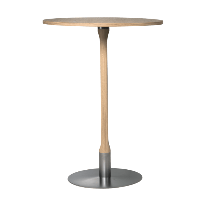 Mesa alta Rod Ø70 cm - Roble mate con acabado blanquecino - Mavis