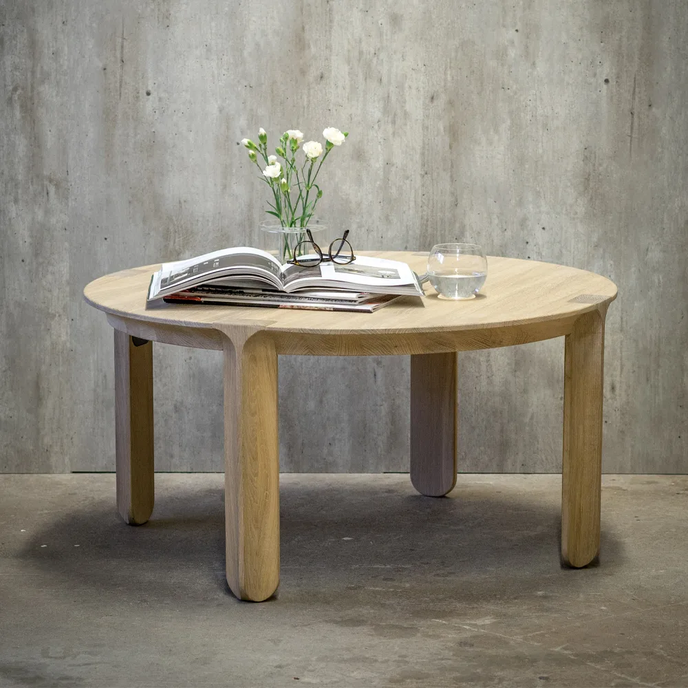 Mesa de centro Amor, Roble con aceite de cera blanca Mavis