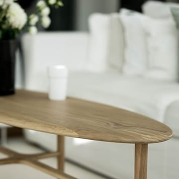 Mesa de centro Crest ovalada - Roble blanqueado con laca transparente, ovalado - Mavis