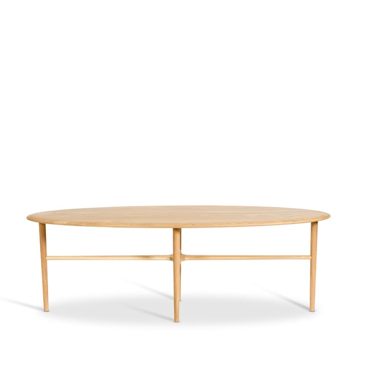 Mesa de centro Crest ovalada, Roble blanqueado con laca transparente, ovalado Mavis