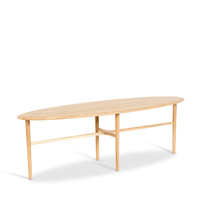 Mesa de centro Crest ovalada - Roble blanqueado con laca transparente, ovalado - Mavis