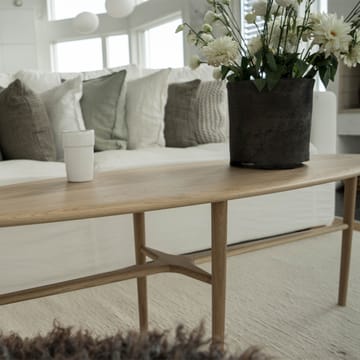Mesa de centro Crest ovalada - Roble blanqueado con laca transparente, ovalado - Mavis