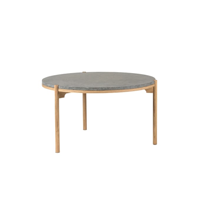 Mesa de centro Dondo roble blanqueado Ø80 cm - Piedra caliza pulida - Mavis