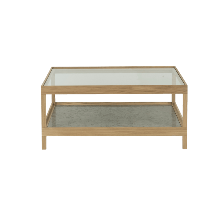 Mesa de centro Ima 90x90 cm - Roble blanqueado con acabado mate , piedra caliza - Mavis