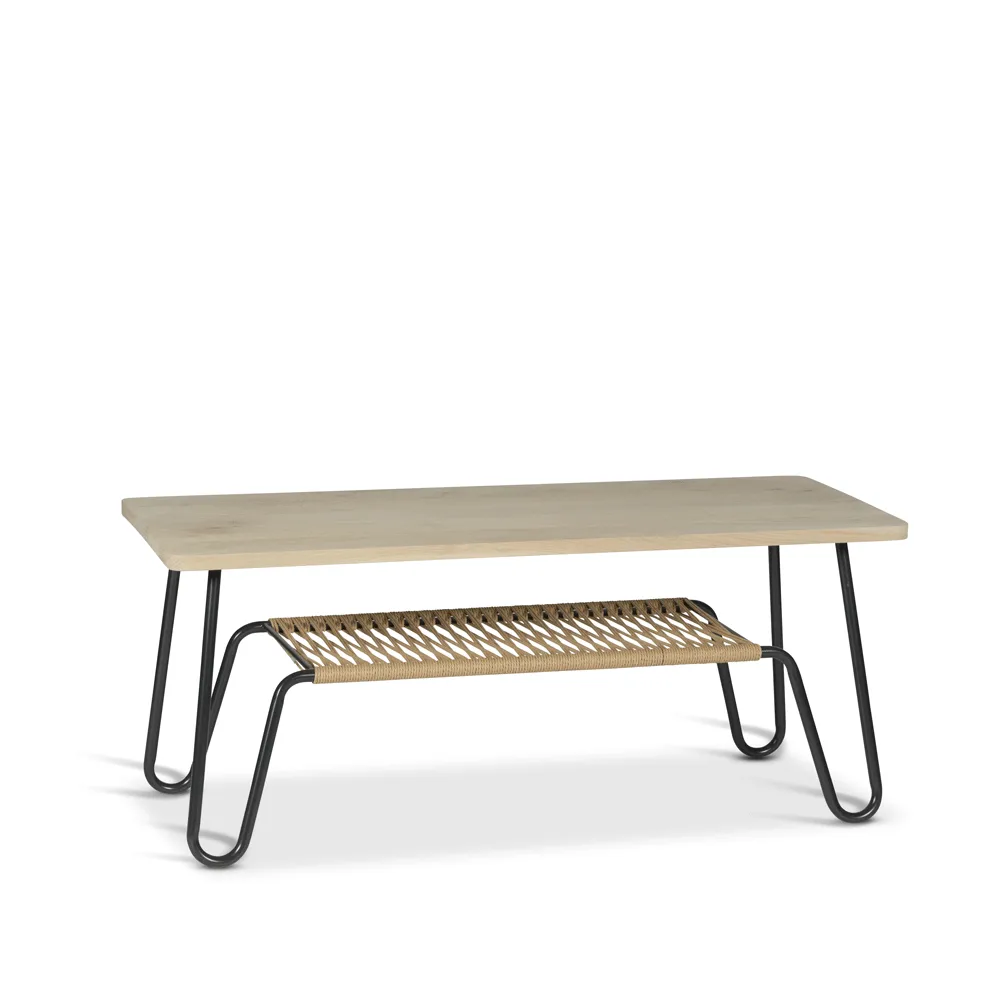 Mesa de centro Marcel, Roble rústico enjabonado, 120x50 Mavis