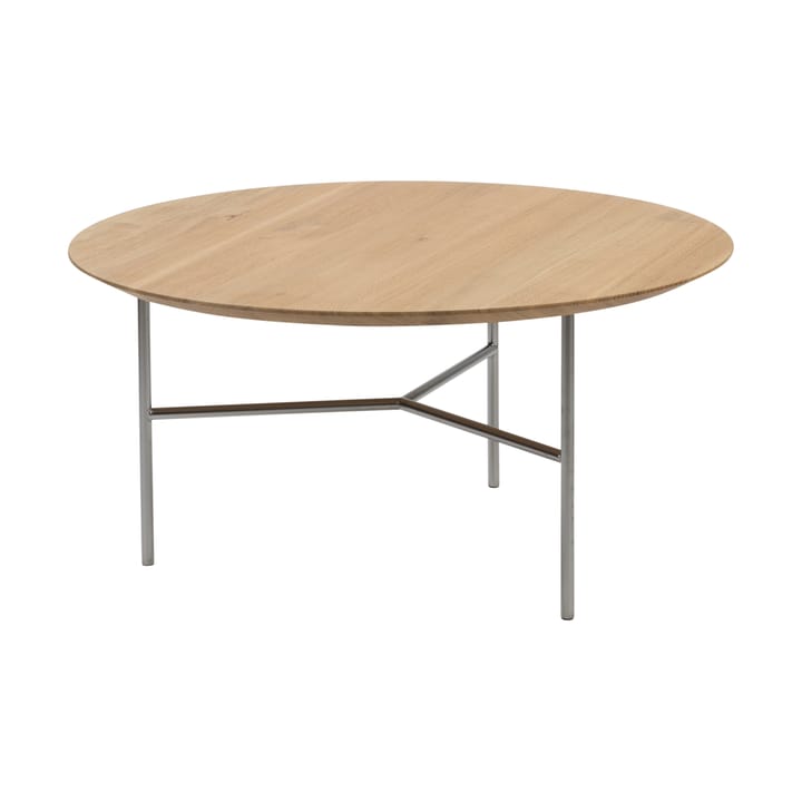 Mesa de centro Tribeca - Roble lacado, patas cromadas en satín, ø80 - Mavis