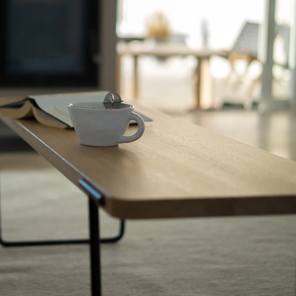 Mesa de centro Update, Roble claro con barniz transparente, 140 cm Mavis