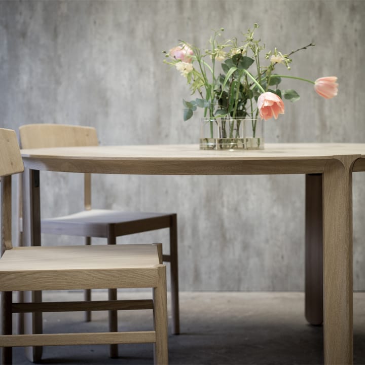 Mesa de comedor Amor redonda, Roble con aceite duro de cera blanco Mavis