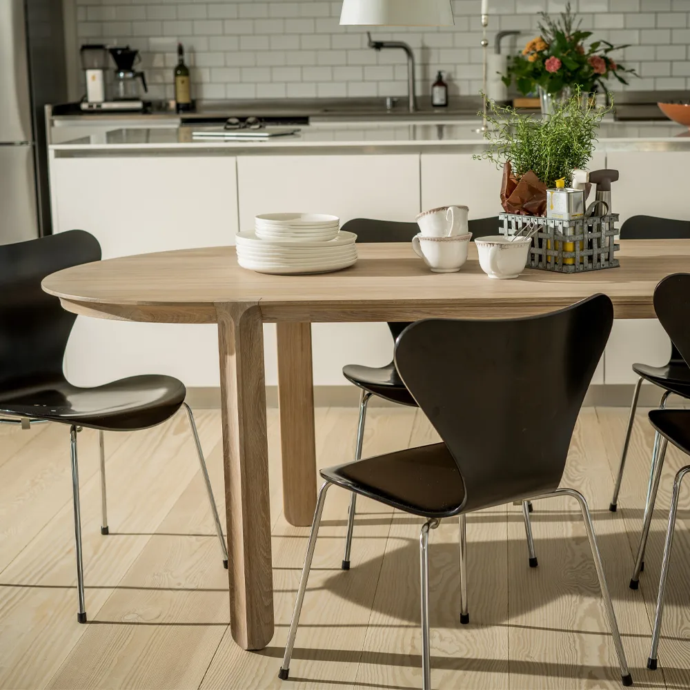 Mesa de comedor Amor, Roble con aceite duro de cera blanco Mavis