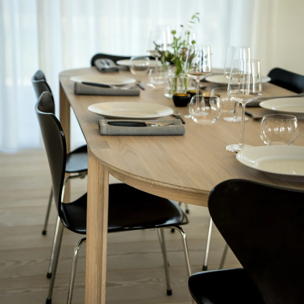 Mesa de comedor Amor, Roble con aceite duro de cera blanco Mavis