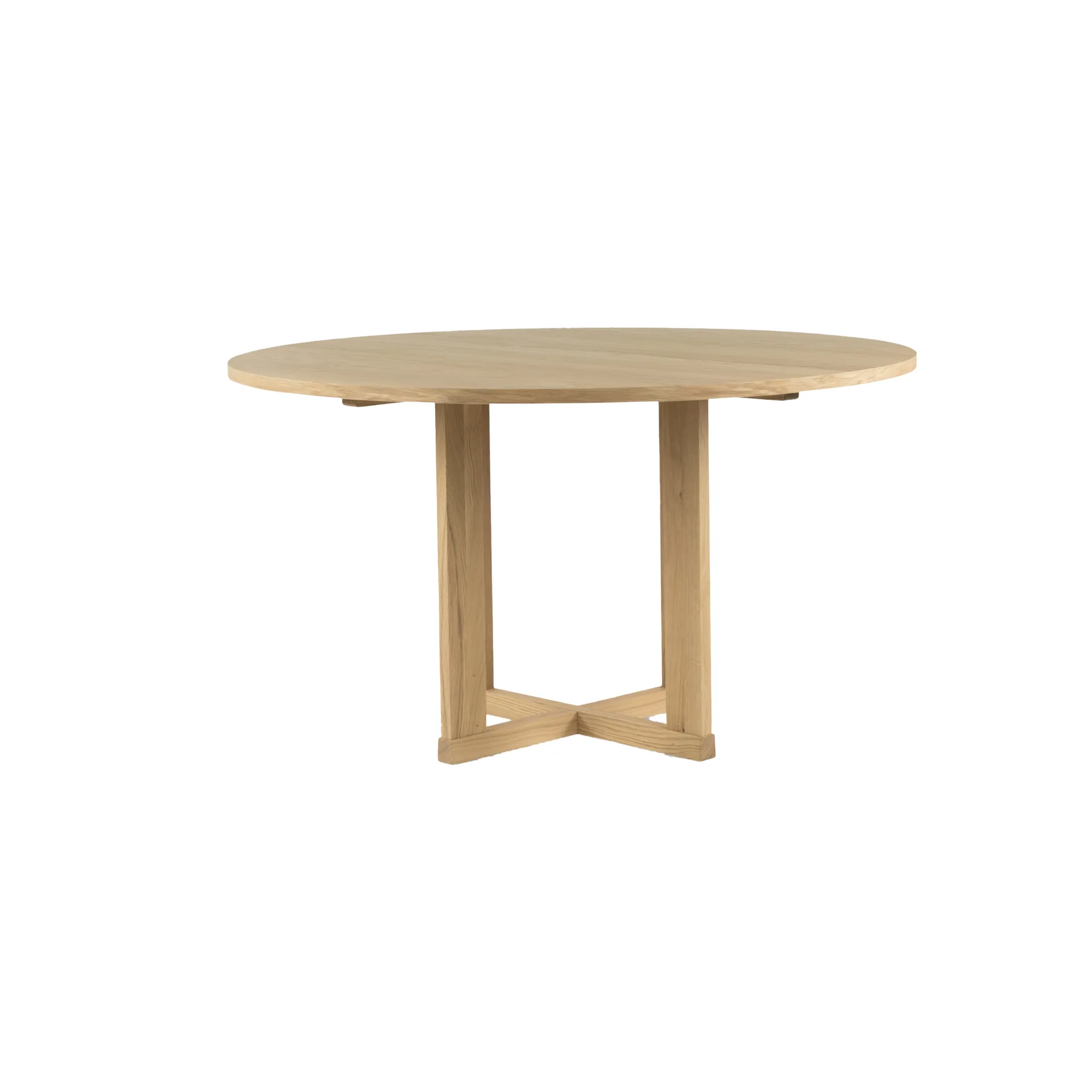 Mesa de comedor Arv ⌀130 cm, Roble blanqueado con acabado mate  Mavis