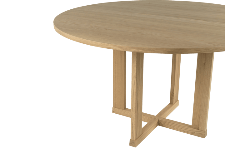 Mesa de comedor Arv ⌀130 cm, Roble blanqueado con acabado mate  Mavis