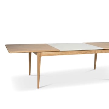 Mesa de comedor Höllviken - Roble blanqueado con laca mate - 1 extensión -  piedra caliza de 50 cm - Mavis