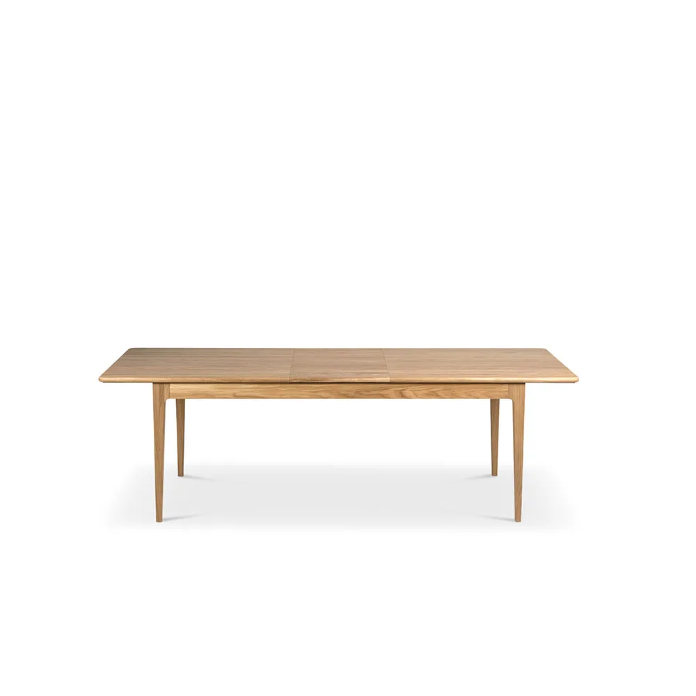 Mesa de comedor Höllviken, Roble blanqueado con laca mate, 1 extensión - roble de 50 cm  Mavis